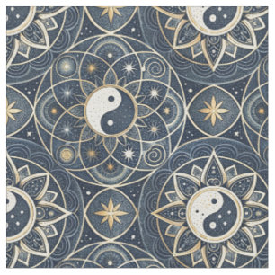 Yin Yang Himmels-Harmonie-Mandala-Designmuster Stoff