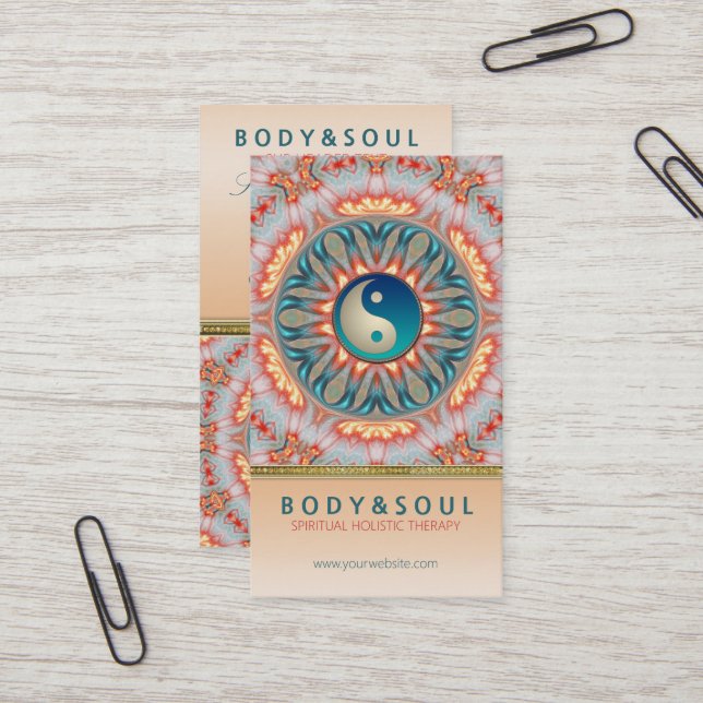 Yin Yang Holistic Business Card Visitenkarte (Vorderseite/Rückseite Beispiel)