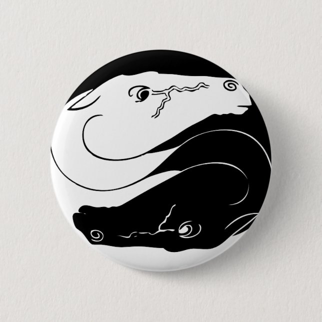Yin Yang Horse Button (Vorderseite)
