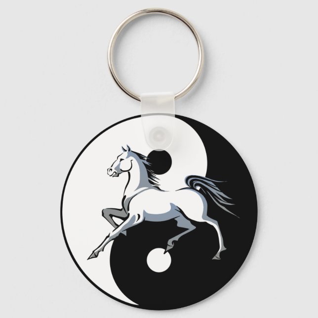 Yin Yang Horse Schlüsselanhänger (Vorderseite)