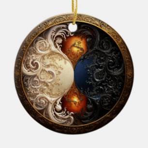 Yin-Yang Hourglass Keramik Ornament