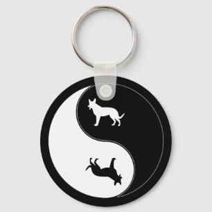 Yin Yang Hund Schlüsselanhänger