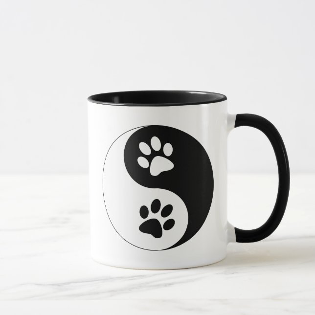 Yin Yang Hundetatzen Tasse (Rechts)