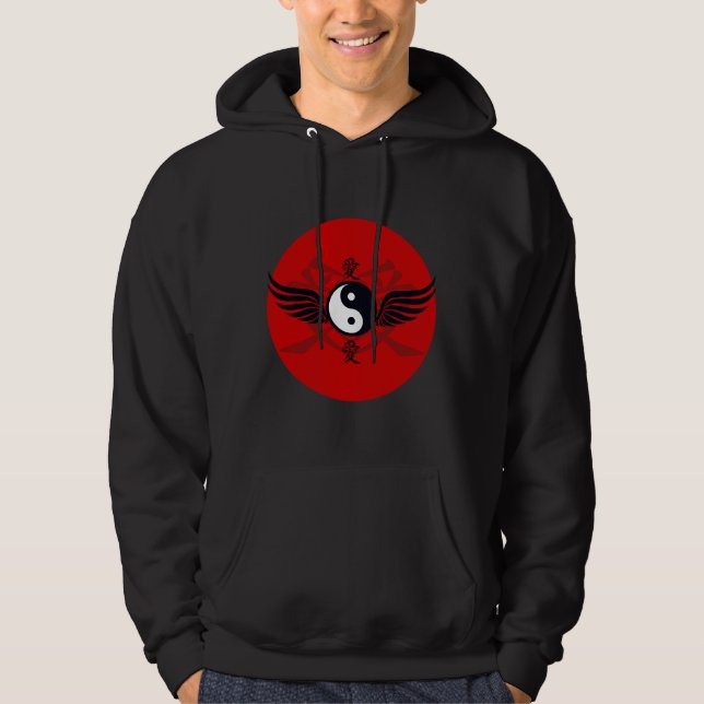 Yin Yang im Flug Hoodie (Vorderseite)