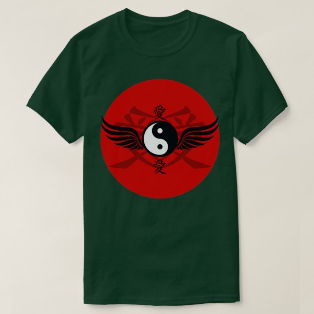 Yin Yang im Flug T-Shirt (Design vorne)