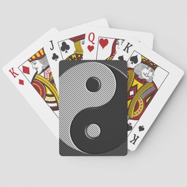 Yin Yang in der Kohlenstoff-Faser-Druck-Art Spielkarten (Rückseite)