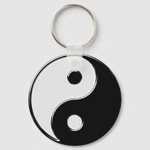 Yin Yang in Schwarz und Weiß Schlüsselanhänger
