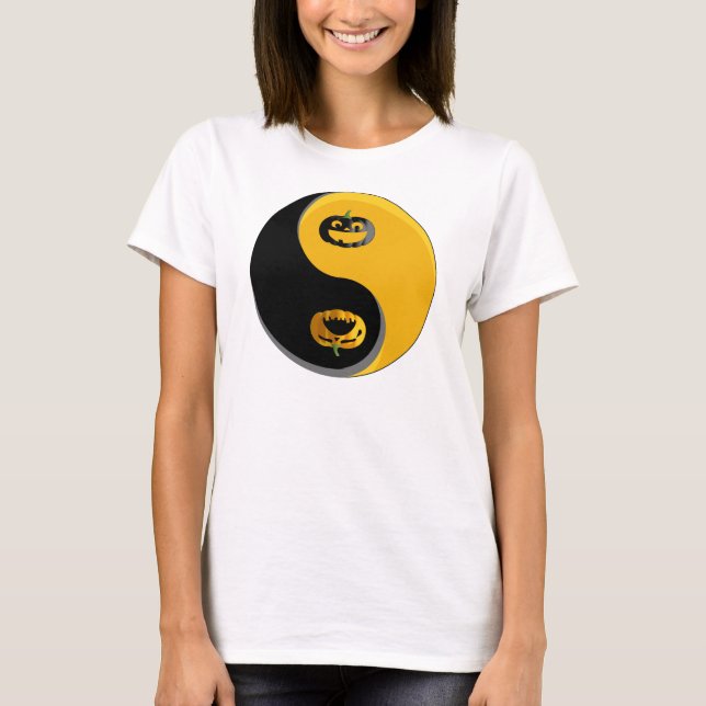 Yin Yang Jack-o-lantern Pumpkins T-Shirt (Vorderseite)