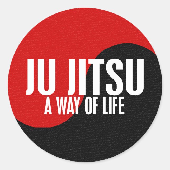 Yin Yang JU JITSU 1 Runder Aufkleber (Vorderseite)