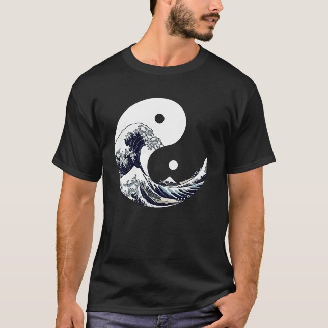 Yin yang Kanagawa T-Shirt (Vorderseite)