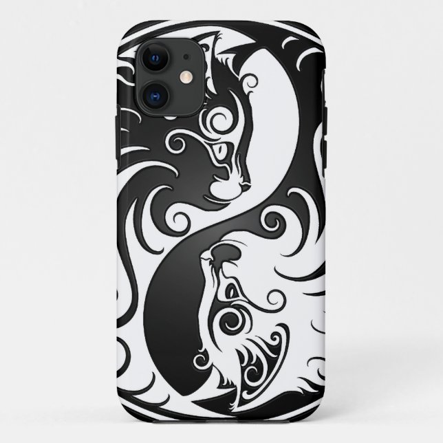 Yin Yang Kätzchen Case-Mate iPhone Hülle (Rückseite)