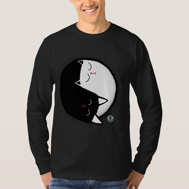 Yin & Yang Kätzchen T-Shirt (Vorderseite)