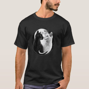 Yin Yang Katze Feng Shui Ying Yang Kätzchen Mondli T-Shirt