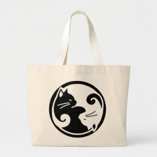 Yin Yang Katze/Tao der Meow-Taschen-Tasche Jumbo Stoffbeutel