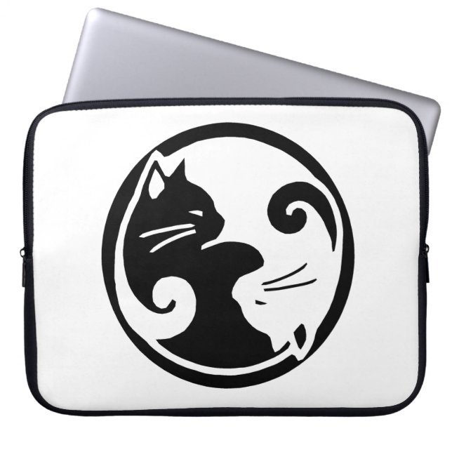 Yin Yang Katzen 15" Laptop-Hülse Laptopschutzhülle (Vorderseite)