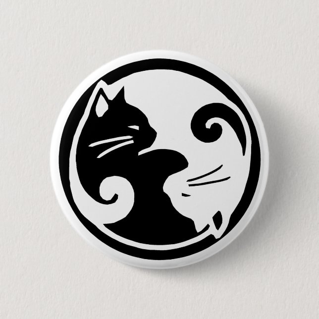 Yin Yang Katzen Button (Vorderseite)