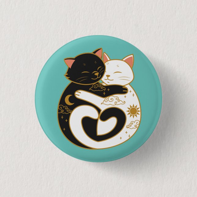 Yin Yang Katzen  Button (Vorderseite)