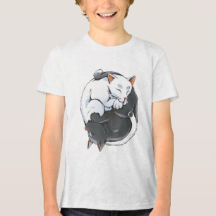Yin Yang Katzen – Friedliches Zen-Katzendesign Tri-Blend Shirt