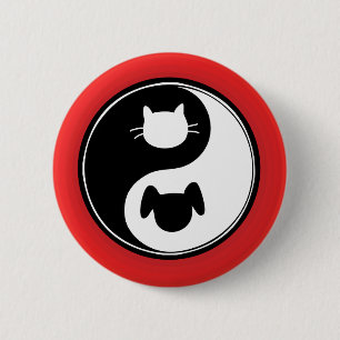 Yin Yang Katzen-Hund Button