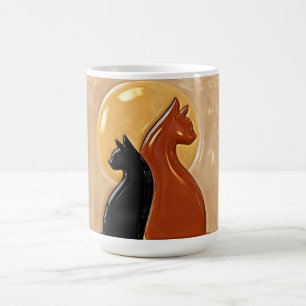Yin Yang Katzen Keramik Kaffeetasse
