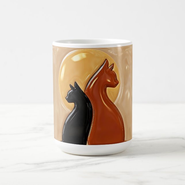 Yin Yang Katzen Keramik Kaffeetasse (Mittel)