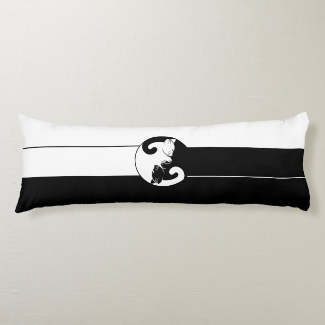 Yin Yang-Katzen Seitenschläferkissen (Vorderseite)