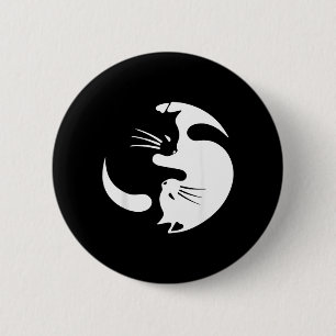 Yin Yang Katzen Symbol Süße Schwarz-Weiß-Katze Kit Button
