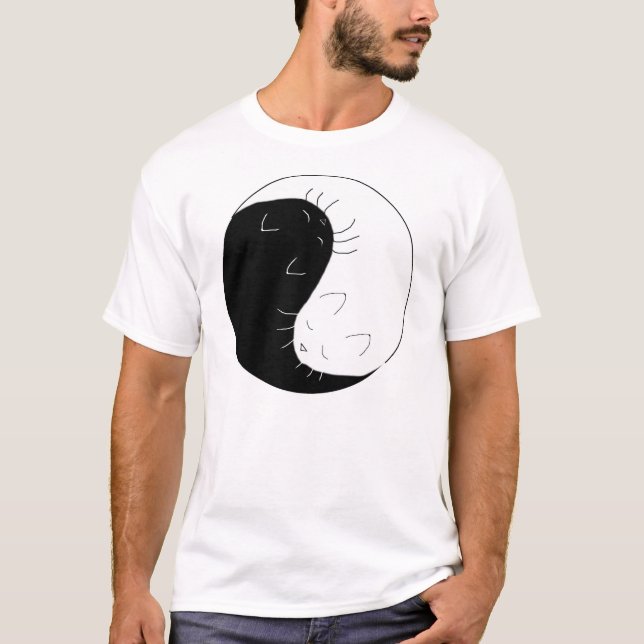 Yin Yang Katzen T-Shirt (Vorderseite)