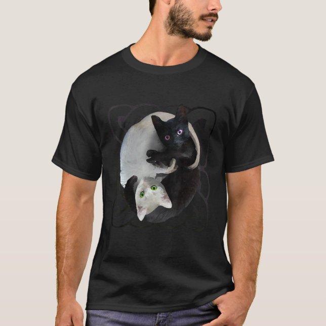 Yin Yang Katzen T-Shirt (Vorderseite)