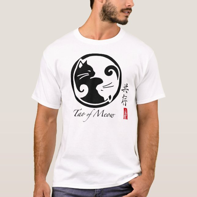Yin Yang Katzen | Tao des T-Shirts der Meow-Männer (Vorderseite)