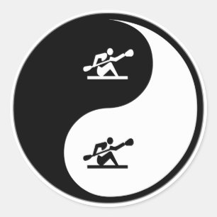 Yin Yang Kayaking Runder Aufkleber