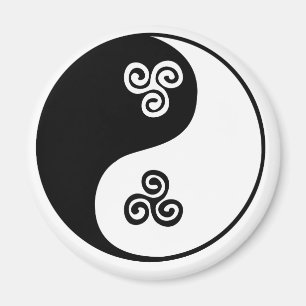 Yin Yang keltische Tri Spirale Magnet