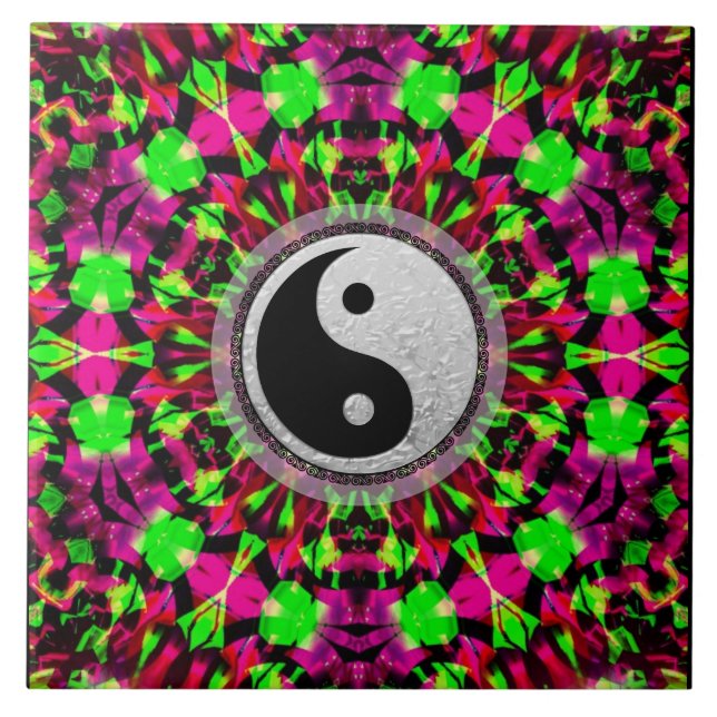 Yin Yang Keramik Tile Fliese (Vorderseite)