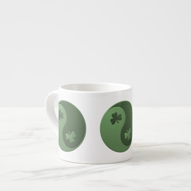 Yin Yang Kleeblatts Espressotasse (Vorderseite Links)