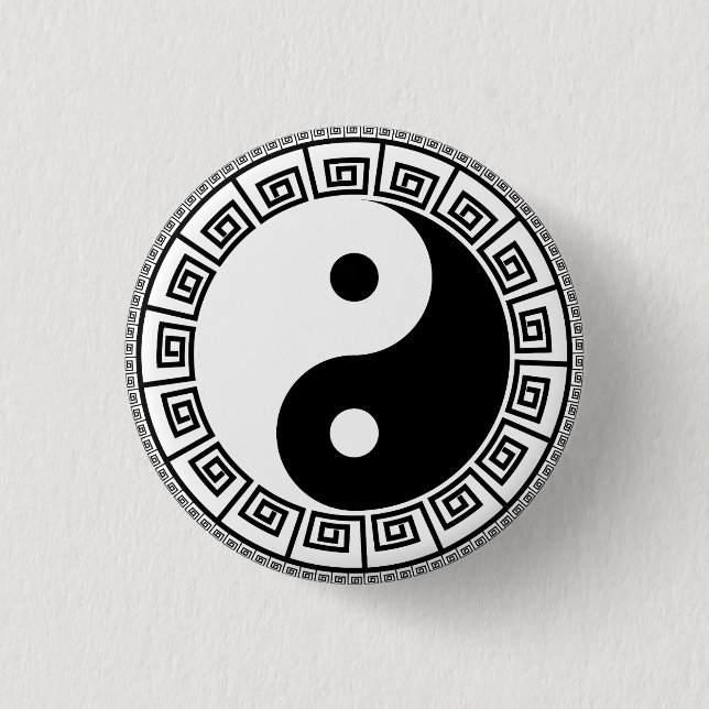 Yin Yang klein, 1 ¼ Zoll-runder Knopf Button (Vorderseite)