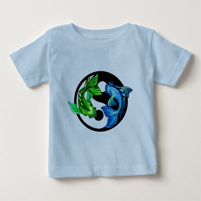 Yin-Yang Koi Design Baby T-shirt (Vorderseite)