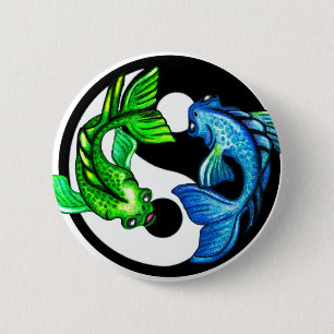 Yin-Yang Koi Design Button