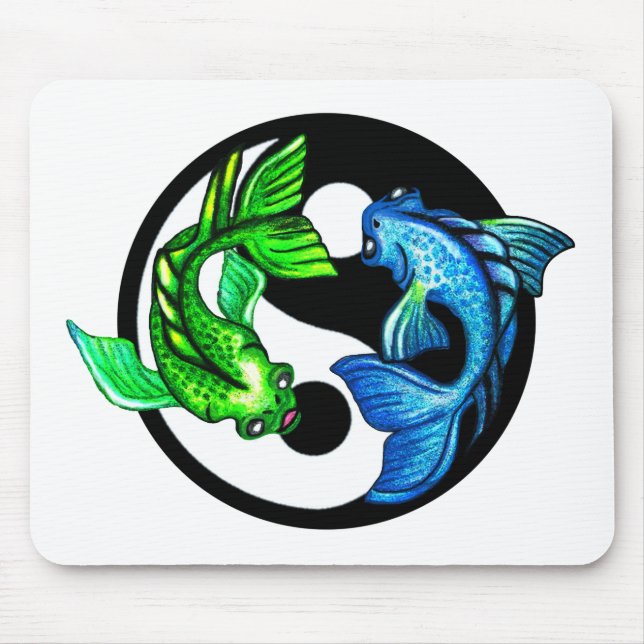 Yin-Yang-Koi-Design Mousepad (Vorne)
