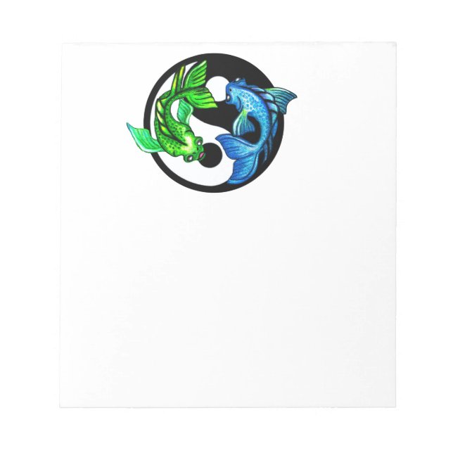 Yin-Yang Koi Design Notizblock (Vorderseite)