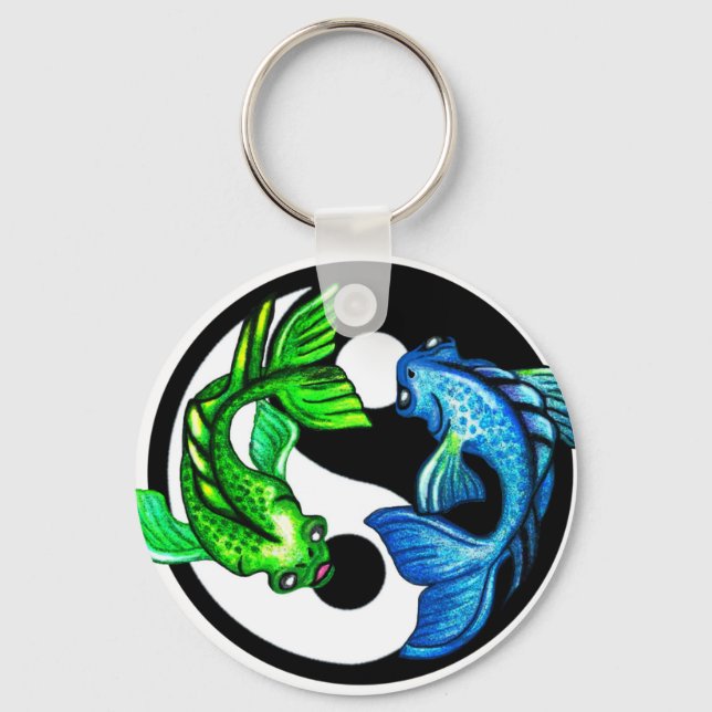 Yin-Yang Koi Design Schlüsselanhänger (Vorderseite)