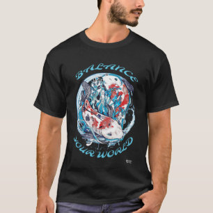 Yin Yang Koi Fisch Gleichgewicht Ihre Welt Schwarz T-Shirt