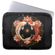 Yin Yang Koi-Fisch mit Lotus-Mandala