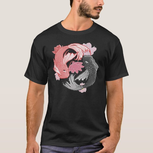 Yin Yang Koi Fische T-Shirt (Vorderseite)