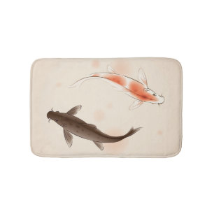 Yin Yang Koi fischt in der orientalischen Badematte