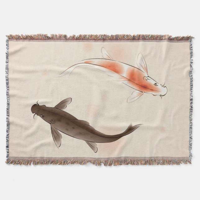 Yin Yang Koi fischt in der orientalischen Decke (Vorderseite)