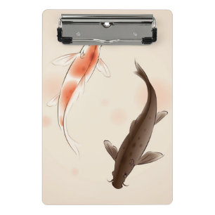 Yin Yang Koi fischt in der orientalischen Mini Klemmbrett