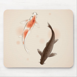 Yin Yang Koi fischt in der orientalischen Mousepad