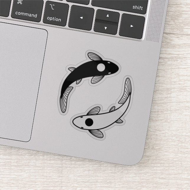 Yin Yang Koi Fish Aufkleber (Detail)