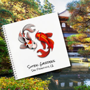 Yin Yang Koi Fish Botanic Garden Business Logo Notizbuch