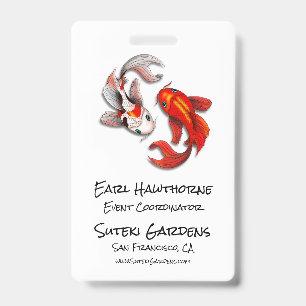 Yin Yang Koi Fish Business Logo Japanischer Garten Ausweis